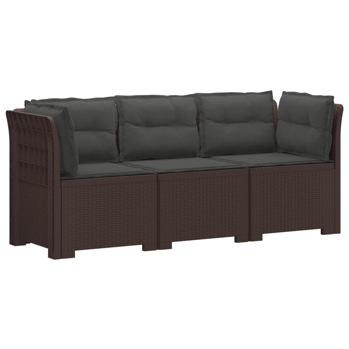 Sofa de grădină cu 3 locuri, cu perne, aspect de rattan PP Maro WALTI