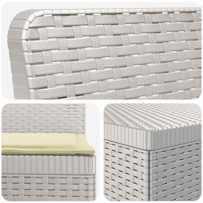 Sofa de grădină cu 5 locuri cu perne aspect rattan PP Alb WALTI