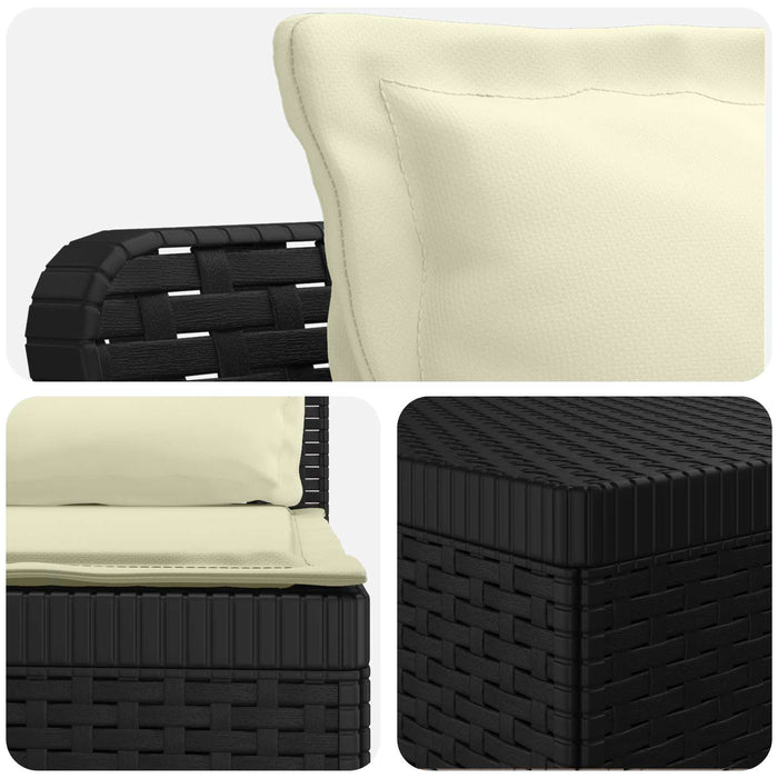 Sofa de grădină cu 5 locuri cu perne aspect rattan PP Antracit WALTI