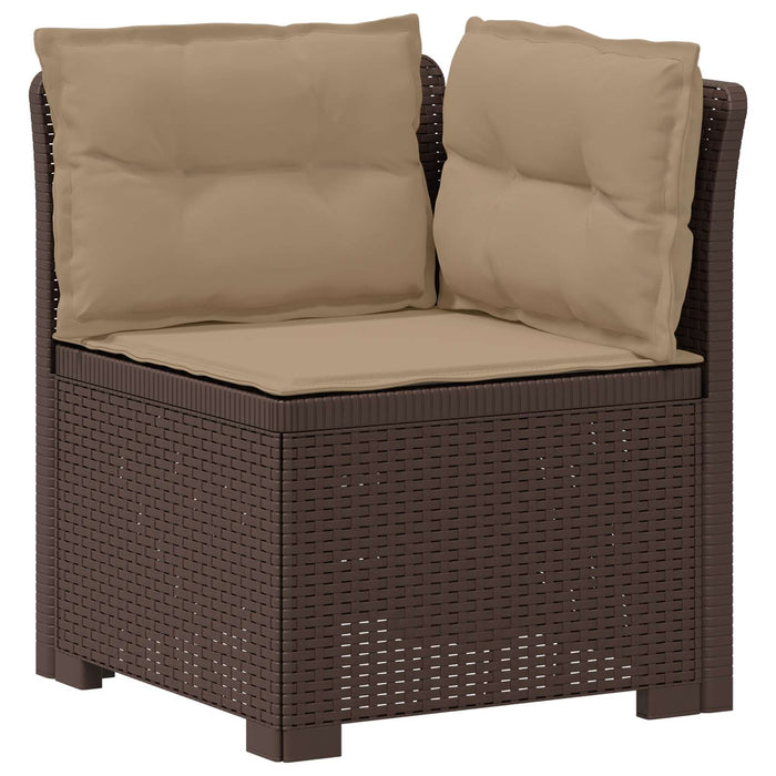 Sofa de grădină cu 5 locuri cu perne aspect rattan PP Maro WALTI