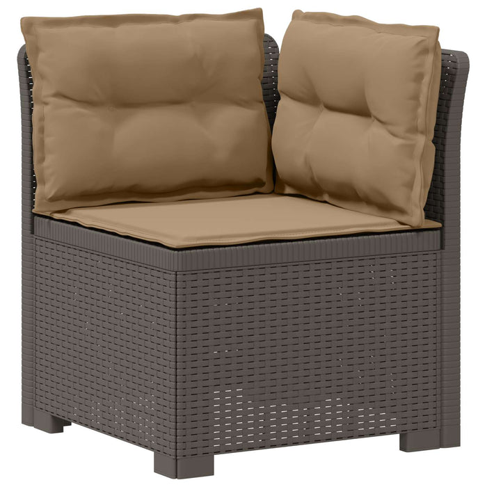 Sofa de grădină cu 5 locuri cu perne aspect rattan PP WALTI