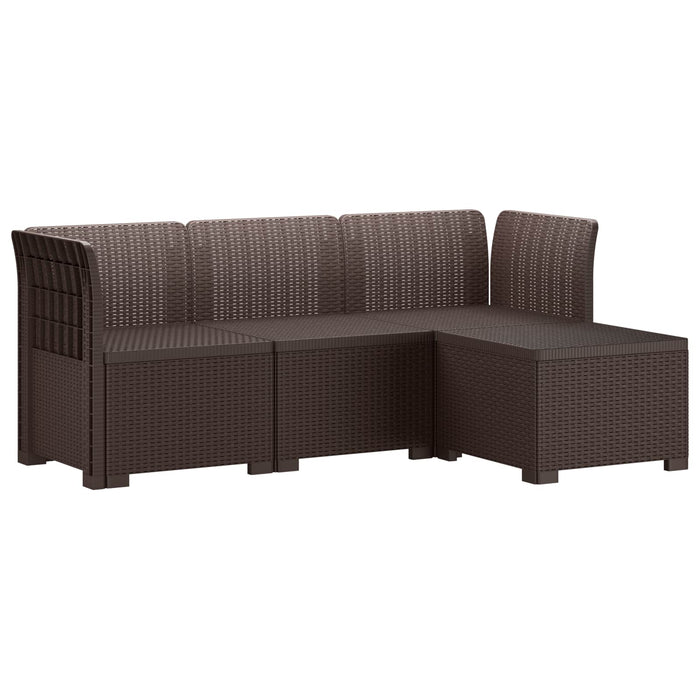 Sofa de Grădină 4-Locuri Aspect Ratan PP Maro WALTI