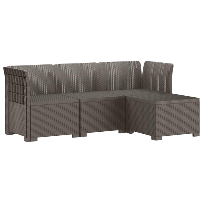 Sofa de Grădină 4-Locuri Aspect Ratan PP Gri deschis WALTI