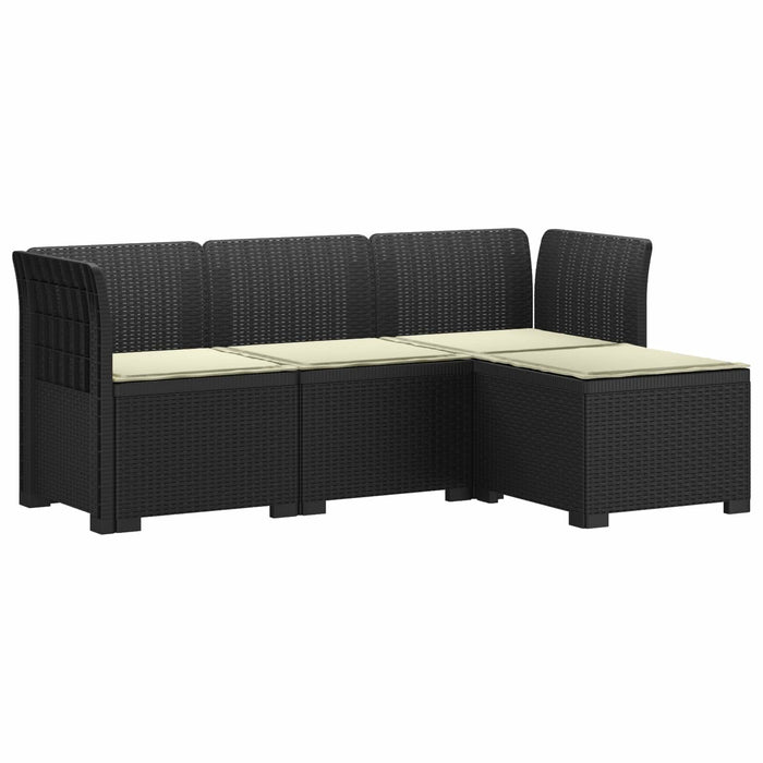 Sofa de Grădină 4-Locuri cu Perne Aspect Ratan PP Antracit WALTI