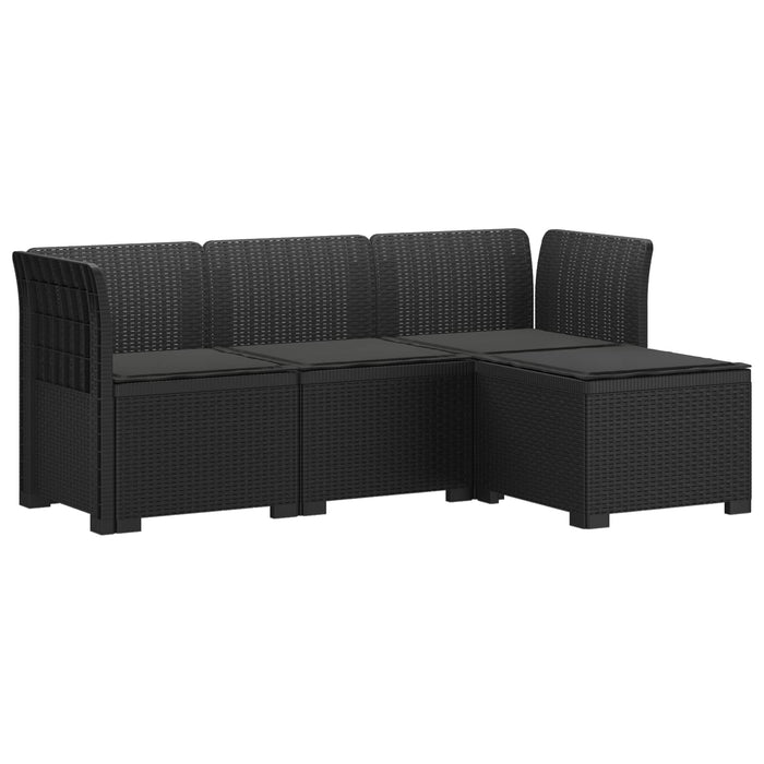 Sofa de Grădină 4-Locuri cu Perne Aspect Ratan PP Antracit WALTI
