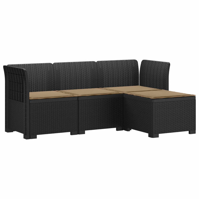 Sofa de Grădină 4-Locuri cu Perne Aspect Ratan PP Antracit WALTI