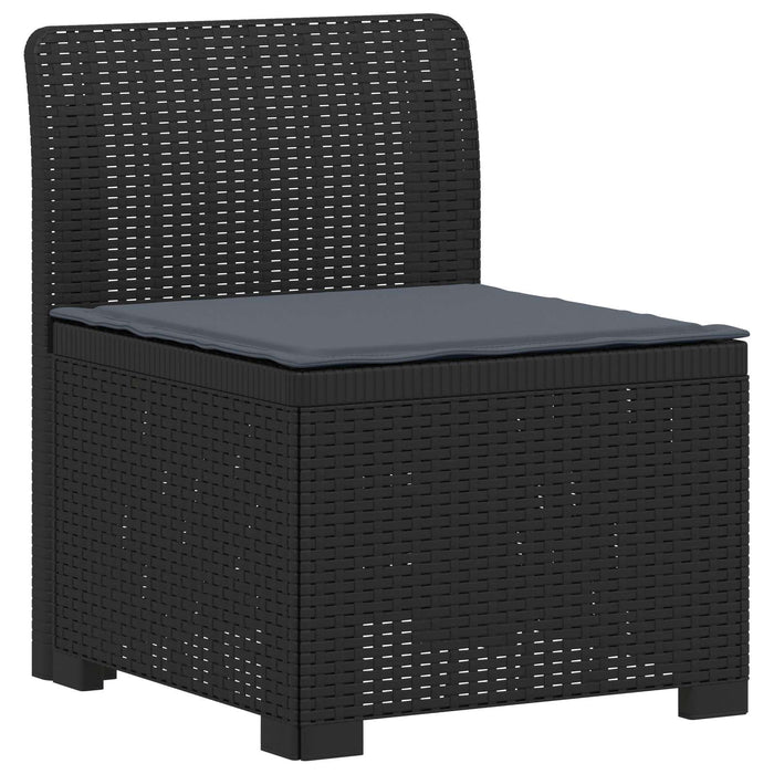 Sofa de Grădină 4-Locuri cu Perne Aspect Ratan PP Antracit WALTI