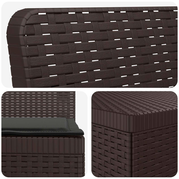 Sofa de Grădină 4-Locuri cu Perne Aspect Ratan PP Maro WALTI