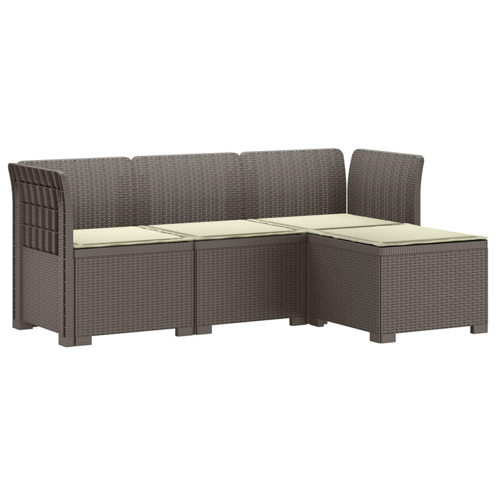 Sofa de Grădină 4-Locuri cu Perne Aspect Ratan PP Gri deschis WALTI