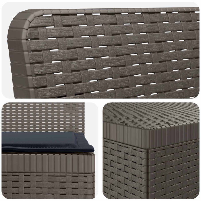 Sofa de Grădină 4-Locuri cu Perne Aspect Ratan PP Gri deschis WALTI