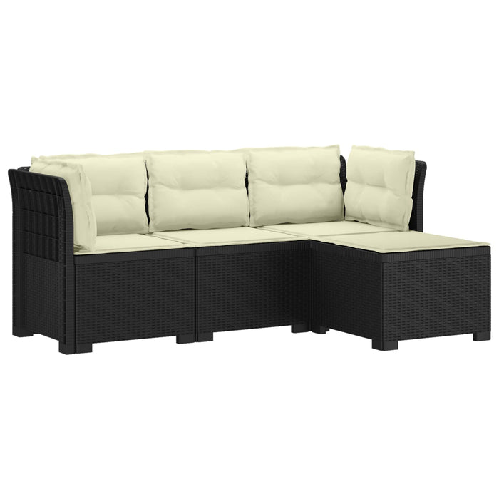 Sofa de Grădină 4-Locuri cu Perne Aspect Ratan PP Antracit WALTI