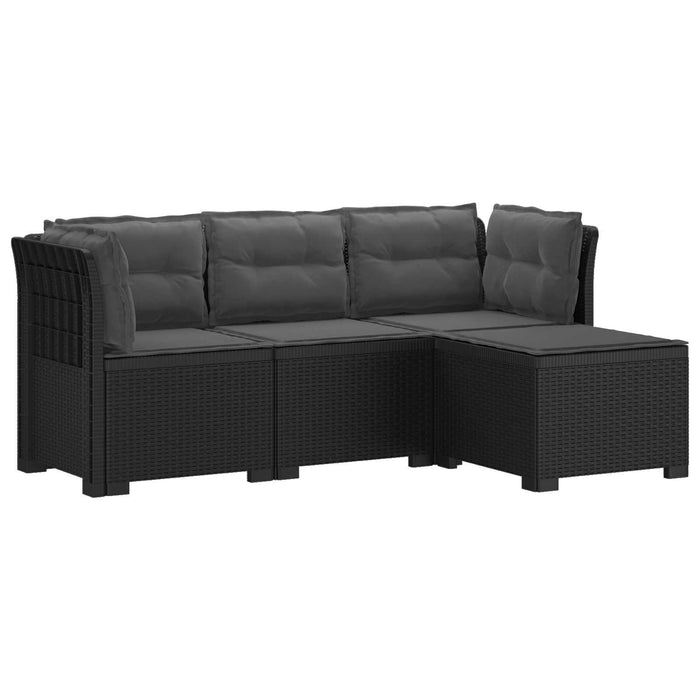 Sofa de Grădină 4-Locuri cu Perne Aspect Ratan PP Antracit WALTI
