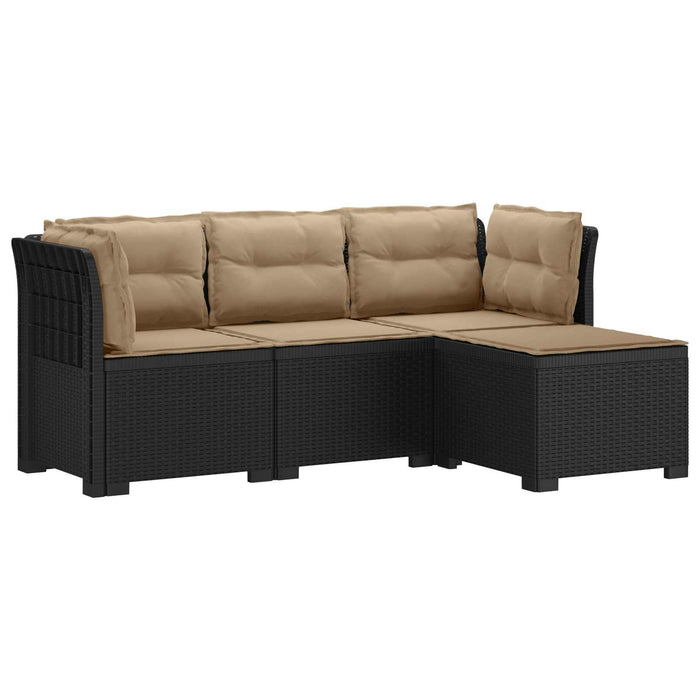 Sofa de Grădină 4-Locuri cu Perne Aspect Ratan PP Antracit WALTI