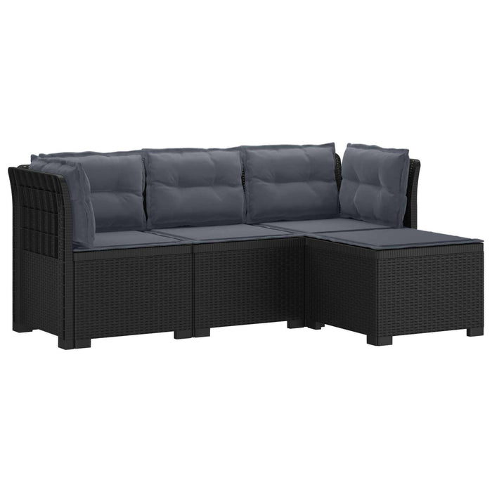 Sofa de Grădină 4-Locuri cu Perne Aspect Ratan PP Antracit WALTI