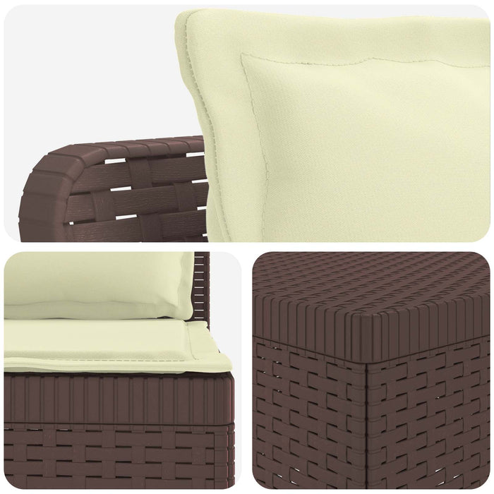 Sofa de Grădină 4-Locuri cu Perne Aspect Ratan PP Maro WALTI