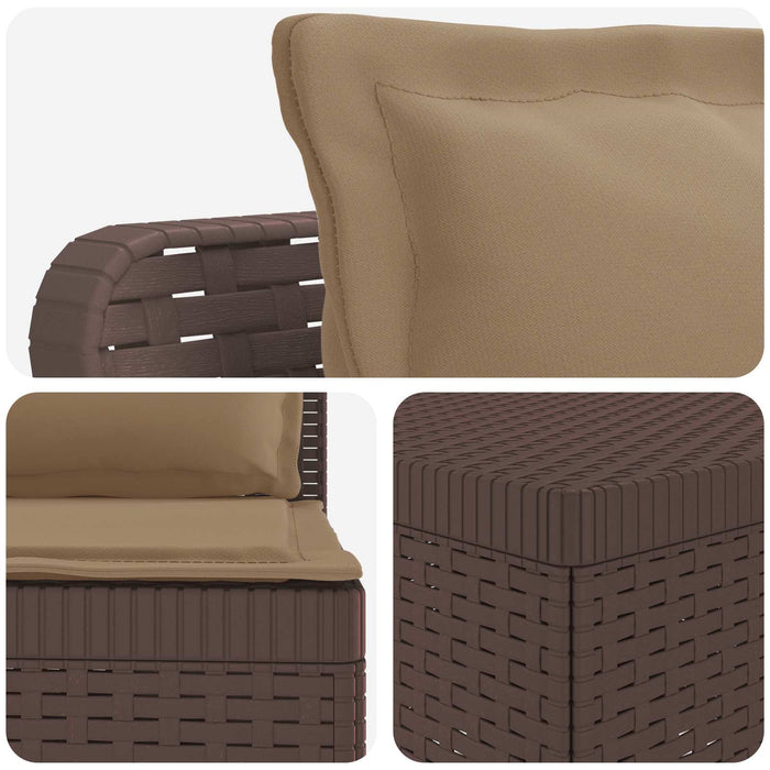 Sofa de Grădină 4-Locuri cu Perne Aspect Ratan PP Maro WALTI