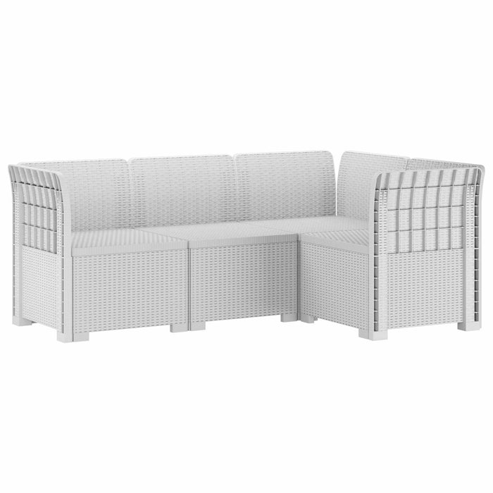 Canapea pentru Grădină cu 4 Locuri Aspect Rattan PP Alb WALTI