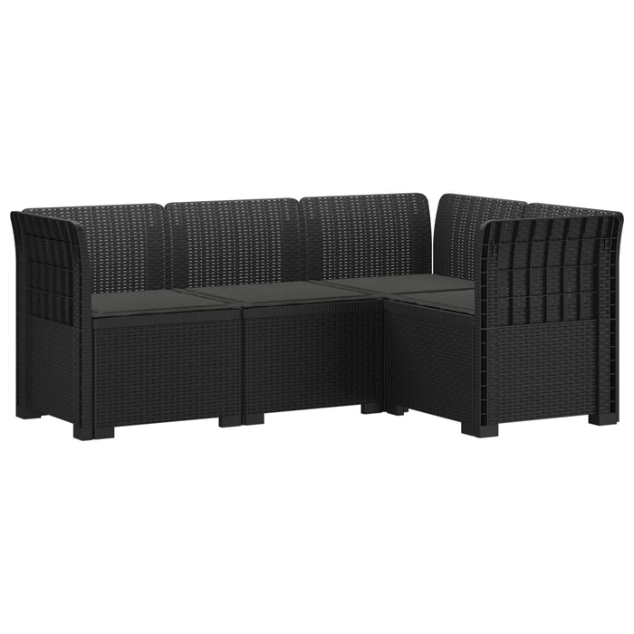Canapea pentru Grădină cu 4 Locuri și Perne Aspect Rattan PP WALTI