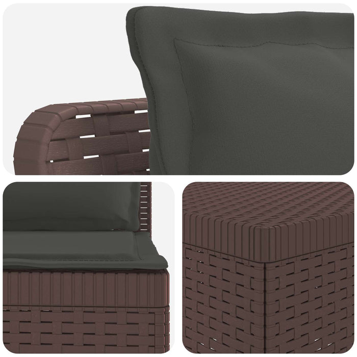 Canapea pentru Grădină cu 4 Locuri și Perne Aspect Rattan PP WALTI