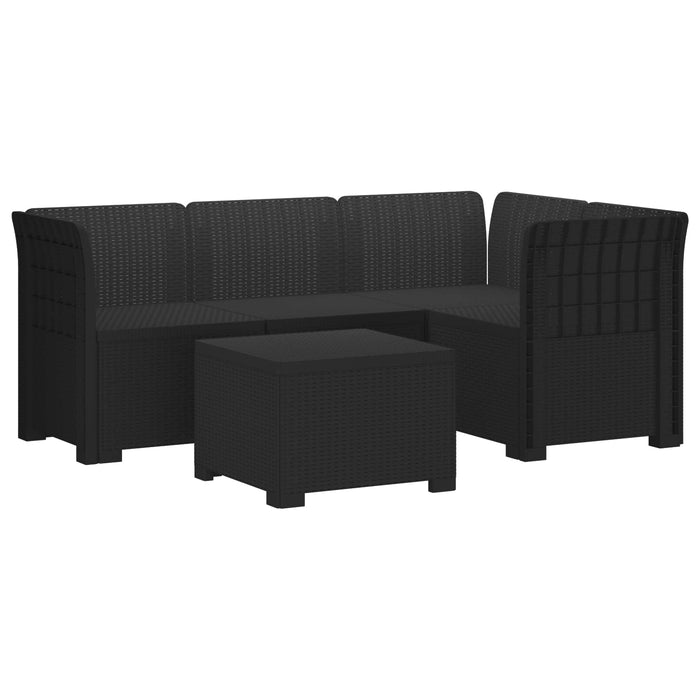 Sofa de Grădină 4-Locuri Aspect Ratan PP Antracit WALTI