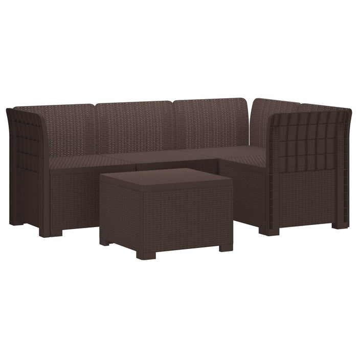 Sofa de Grădină 4-Locuri Aspect Ratan PP Maro WALTI