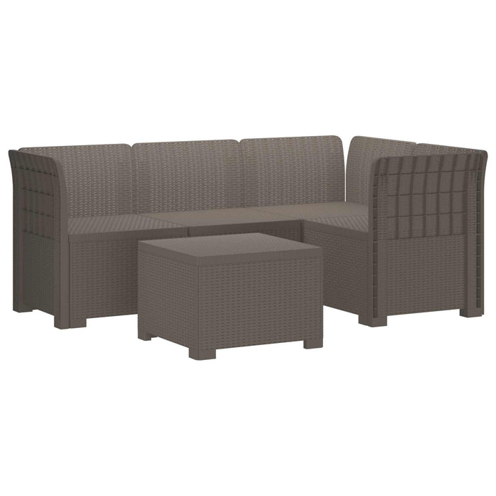 Sofa de Grădină 4-Locuri Aspect Ratan PP Gri deschis WALTI