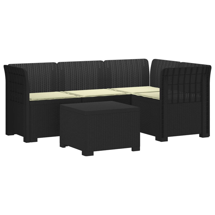 Sofa de Grădină 4-Locuri cu Perne Aspect Ratan PP Antracit WALTI