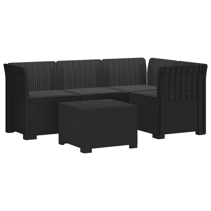 Sofa de Grădină 4-Locuri cu Perne Aspect Ratan PP Antracit WALTI