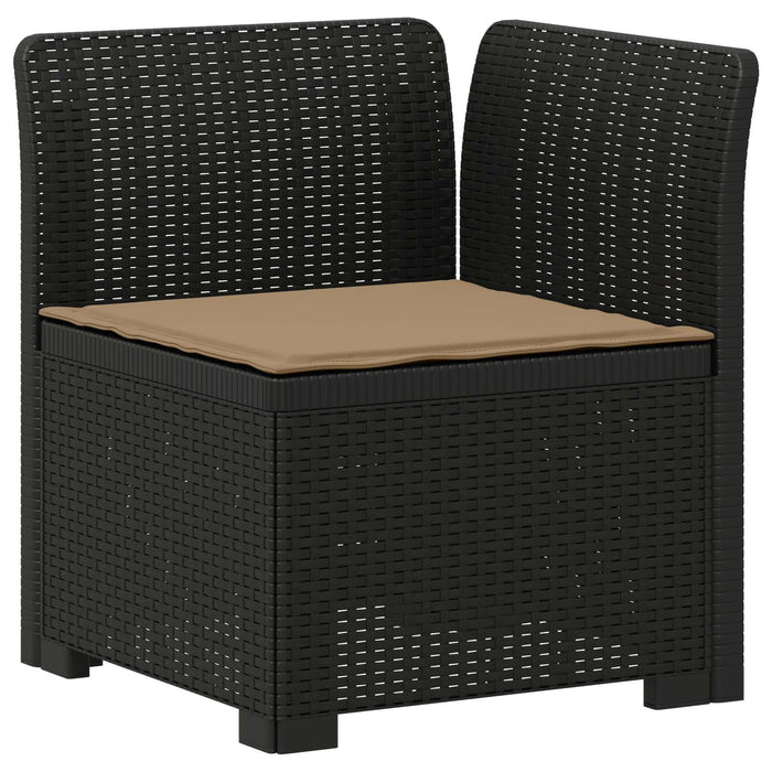 Sofa de Grădină 4-Locuri cu Perne Aspect Ratan PP Antracit WALTI