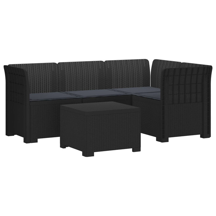 Sofa de Grădină 4-Locuri cu Perne Aspect Ratan PP Antracit WALTI