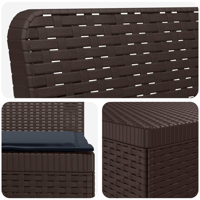 Sofa de Grădină 4-Locuri cu Perne Aspect Ratan PP Maro WALTI