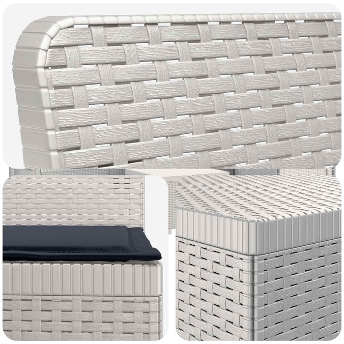 Sofa de Grădină 4-Locuri cu Perne Aspect Ratan PP Alb WALTI