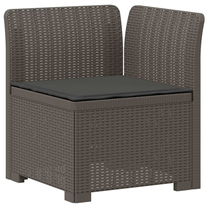 Sofa de Grădină 4-Locuri cu Perne Aspect Ratan PP Gri deschis WALTI
