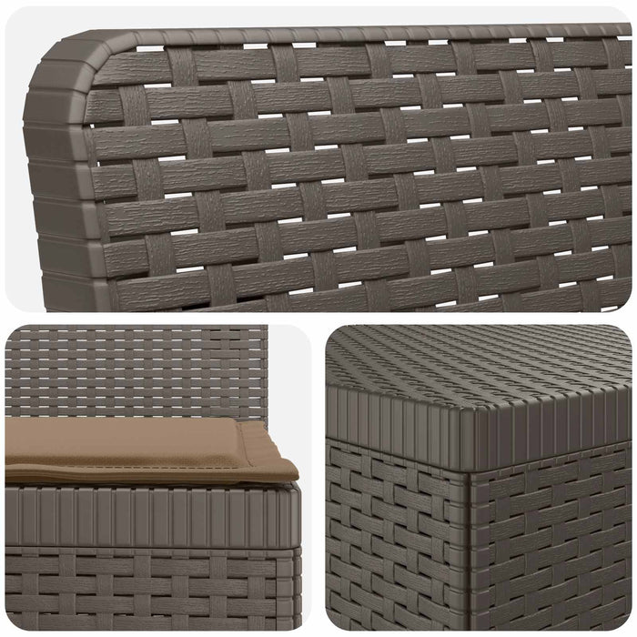 Sofa de Grădină 4-Locuri cu Perne Aspect Ratan PP Gri deschis WALTI