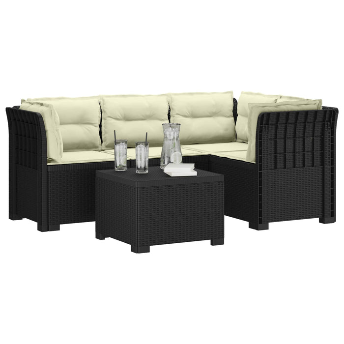 Sofa de Grădină 4-Locuri cu Perne Aspect Ratan PP Antracit WALTI