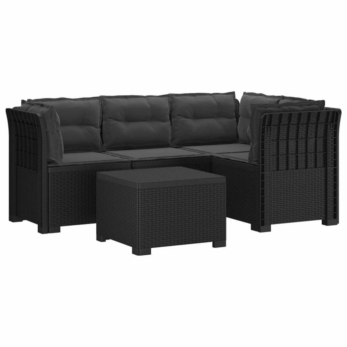 Sofa de Grădină 4-Locuri cu Perne Aspect Ratan PP Antracit WALTI