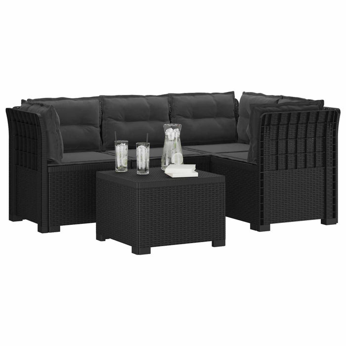 Sofa de Grădină 4-Locuri cu Perne Aspect Ratan PP Antracit WALTI