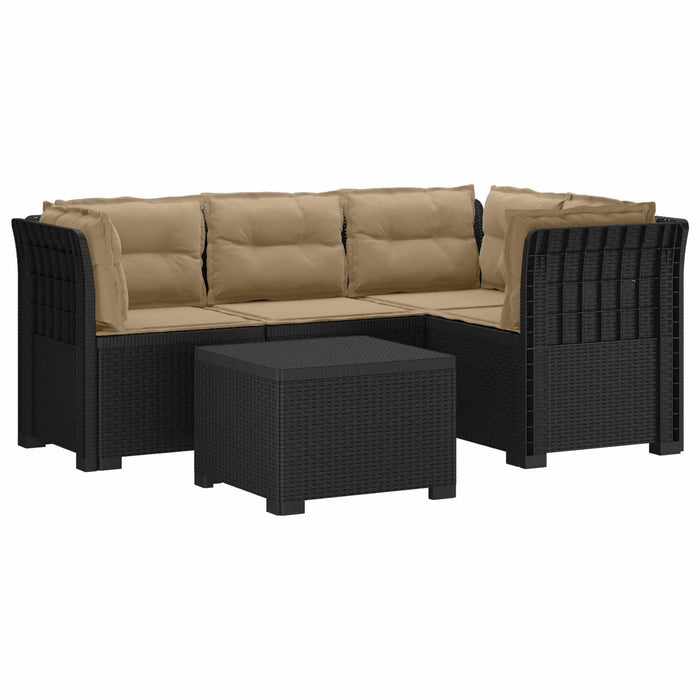 Sofa de Grădină 4-Locuri cu Perne Aspect Ratan PP Antracit WALTI