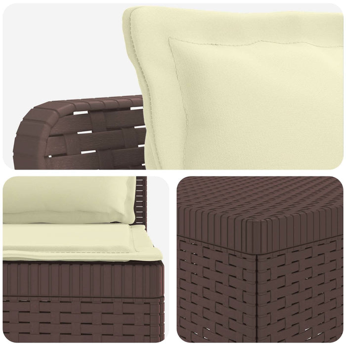 Sofa de Grădină 4-Locuri cu Perne Aspect Ratan PP Maro WALTI