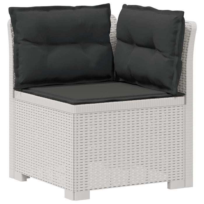 Sofa de Grădină 4-Locuri cu Perne Aspect Ratan PP Alb WALTI