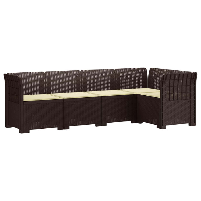 Sofa de grădină cu 5 locuri cu perne aspect rattan PP Maro WALTI