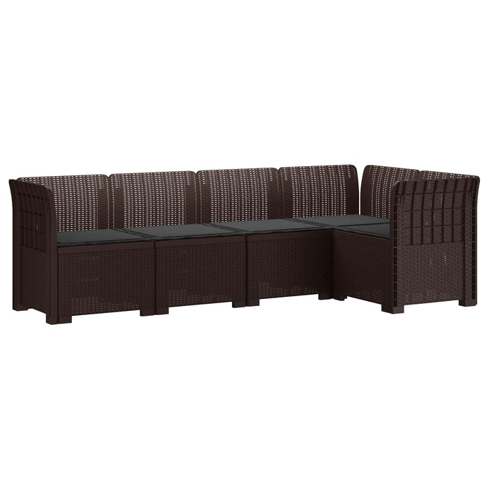 Sofa de grădină cu 5 locuri cu perne aspect rattan PP Maro WALTI