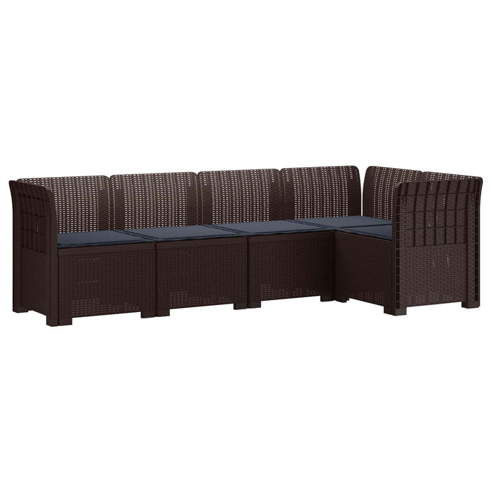 Sofa de grădină cu 5 locuri cu perne aspect rattan PP Maro WALTI