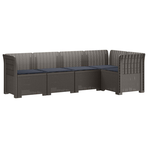Sofa de grădină cu 5 locuri cu perne aspect rattan PP - WALTI WALTI