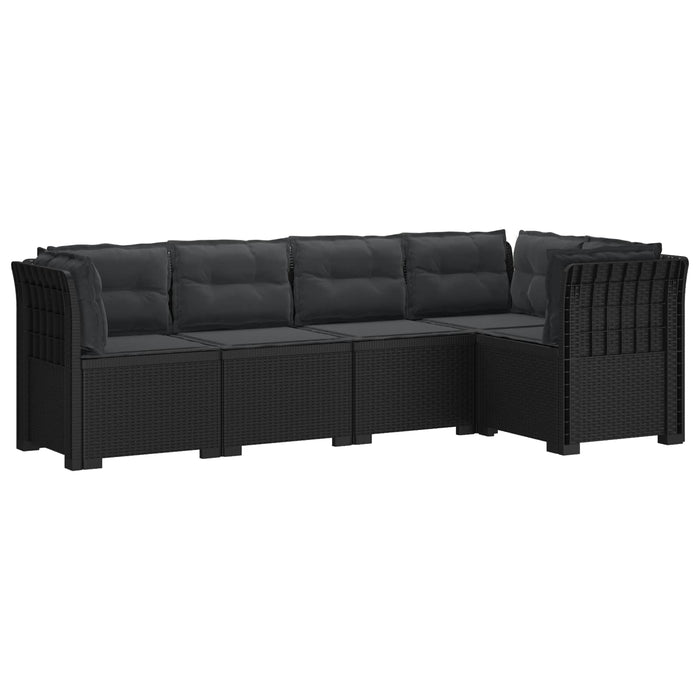 Sofa de grădină cu 5 locuri cu perne aspect rattan PP Antracit WALTI