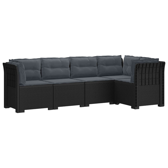 Sofa de grădină cu 5 locuri cu perne aspect rattan PP Antracit WALTI