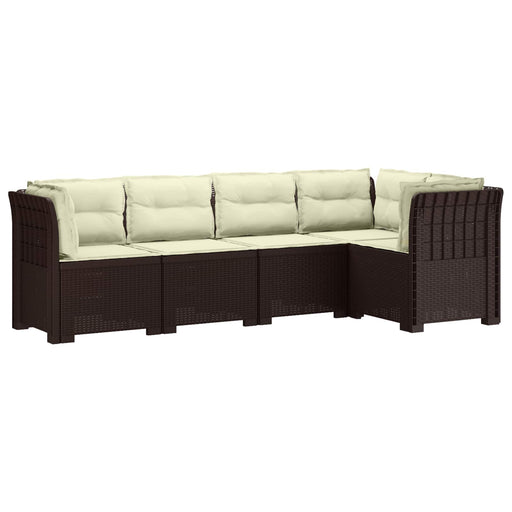 Sofa de grădină cu 5 locuri cu perne aspect rattan PP Maro - WALTI WALTI