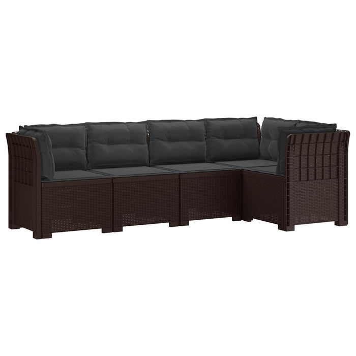Sofa de grădină cu 5 locuri cu perne aspect rattan PP Maro WALTI