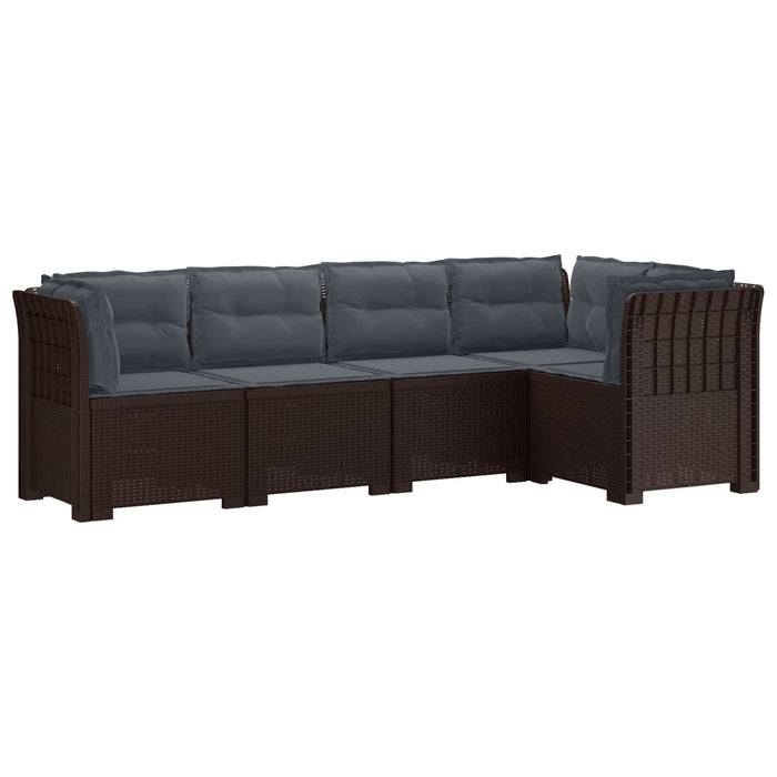 Sofa de grădină cu 5 locuri cu perne aspect rattan PP Maro WALTI