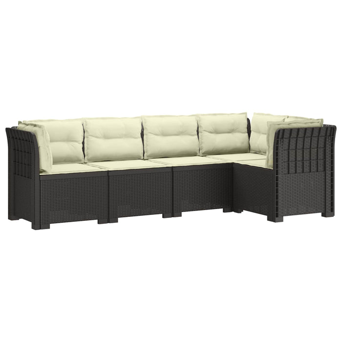 Sofa de grădină cu 5 locuri cu perne aspect rattan PP WALTI